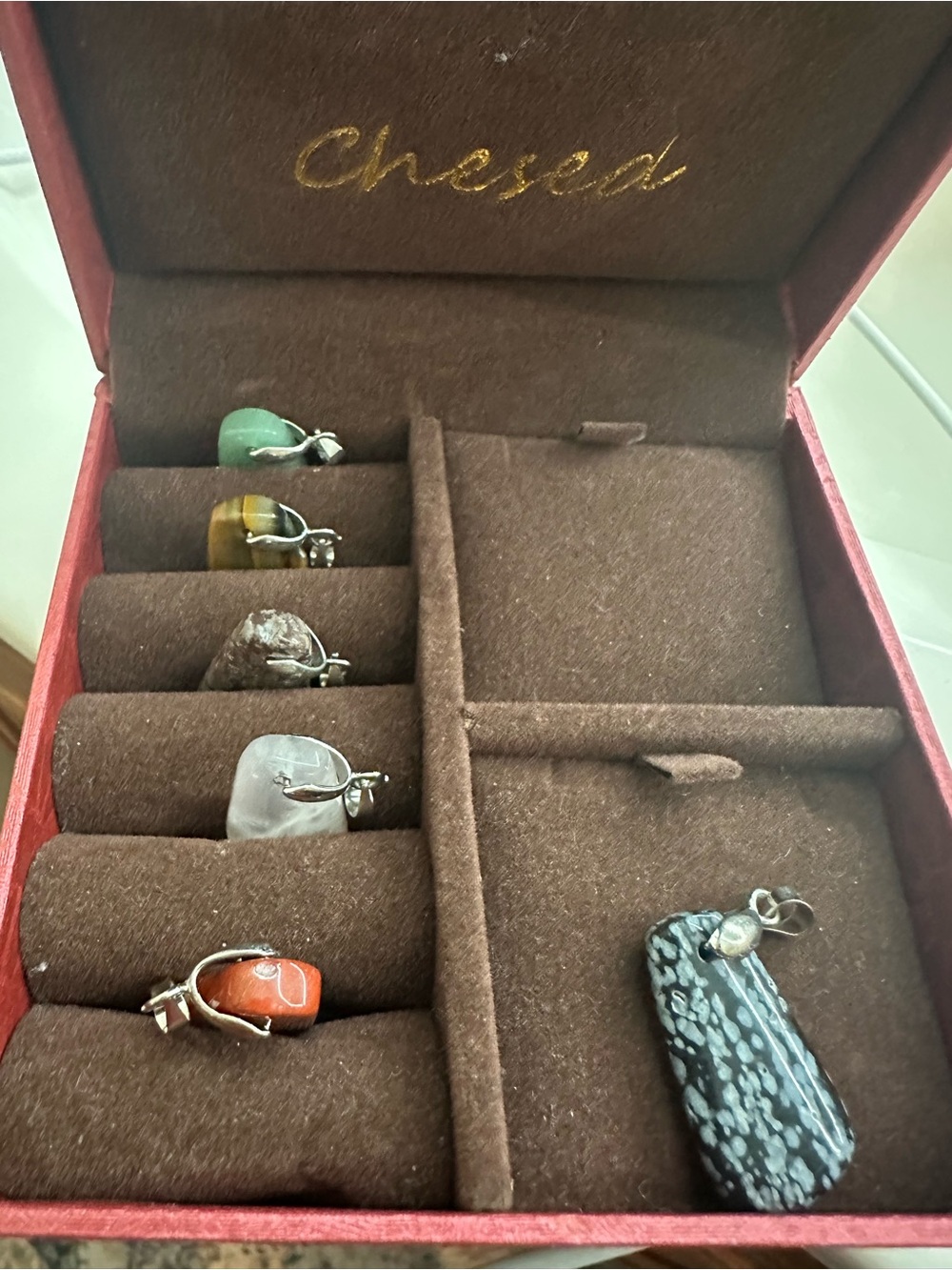 Semi-Precious Stone Collection Gift Box with stones and necklaces